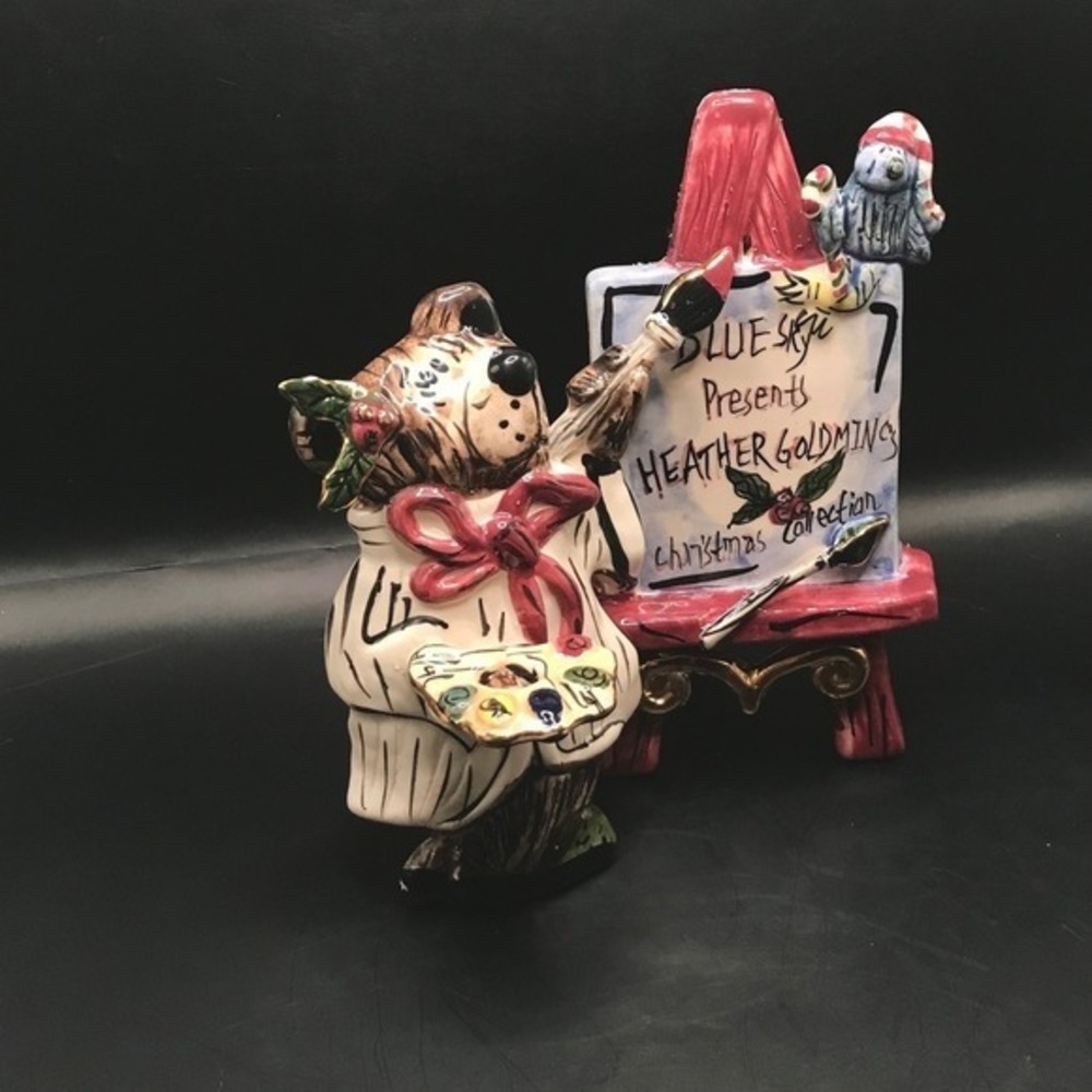 Vintage Blue Sky Heather Goldminc Artist Bear Christmas Decor Ceramic PARTS ONLY